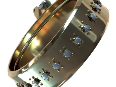 Diamond gold ring 3D print model