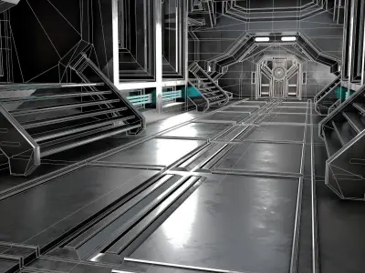 sci-fi Interior Low-poly 3D model