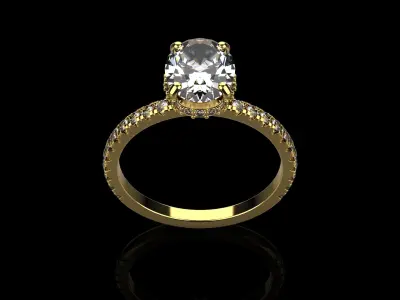 Oval Cut Ring N46  3D print model