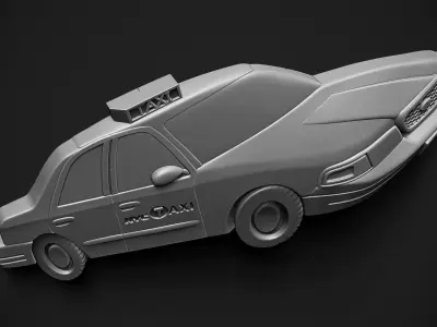 New York Taxi Bas Relief 3D print model