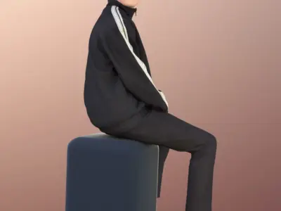 Bobby 11093 - Boy Sitting With Sports Clothing  Low-poly 3D model