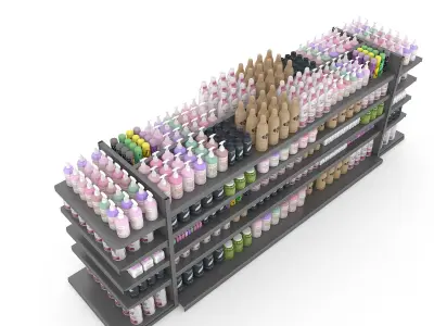 cosmetic product market stand 10 Low-poly 3D model