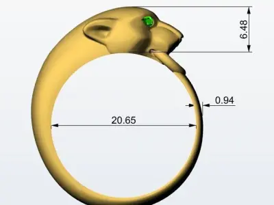 Anillo Pantera Panther Ring 3D print model