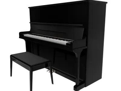 Piano Droit 3D model