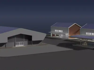 Solar industrial building 25-46 3D model