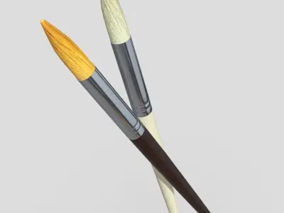 Paint Brush 4 Low-poly 3D model
