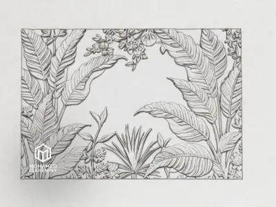 modern panel wall decor set wall relief mural CNC 123 3D model