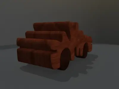 The wood car 3d model  3D print model