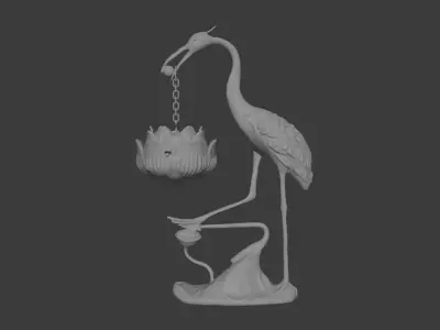 Crane Incense Burner 3D Model Free 3D print model