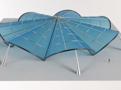 Architectural Pavilion Structure 7 sides 3D model