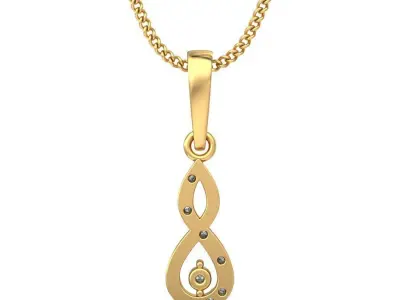 Solitaire Women Pendant 3dm STL OBJ FBX Renders Details 3D print model 79