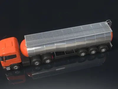 Tanker trucks Low-poly 3D model