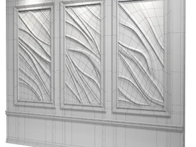 Decorativ panel wave 13 3D model