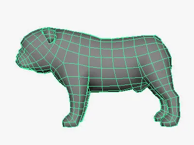 Low Poly English Bulldog Low-poly 3D model