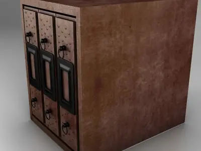 Archivador metal cabinet with four drawers 3D model