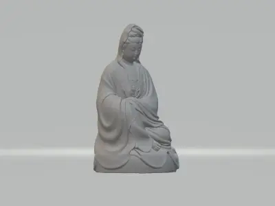 Guanyin Bodhisattva Sitting Statue  3D print model