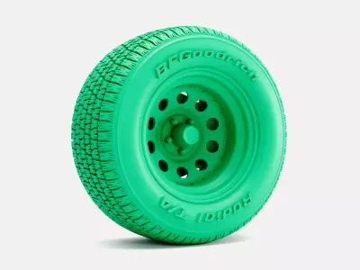 15x10 Gold Nugget Wheel BFGoodrich Radial TA Tire 3D print model