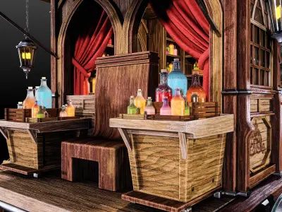 Medieval Carriage Shop 3D model