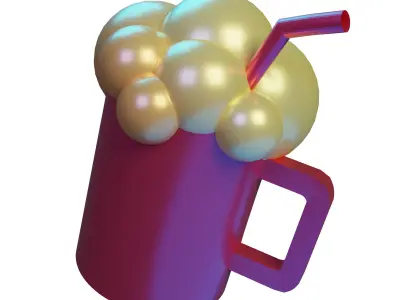 Birthday Icon Pack 3D Model Low-poly 3D model