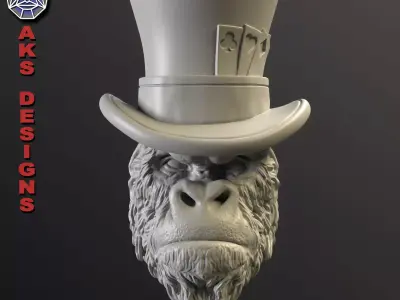 Animal Wall home decor Magician guerilla v153 3D print model