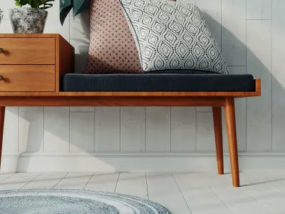 Bench with decor 3D model