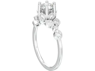 Design flower ring with stones  3D print model