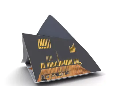 Futuristic Glass Building model pack Low-poly 3D model