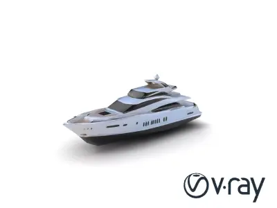 Sky Lounge Executive Yacht with Aviation-Inspired Command mod... Low-poly 3D model