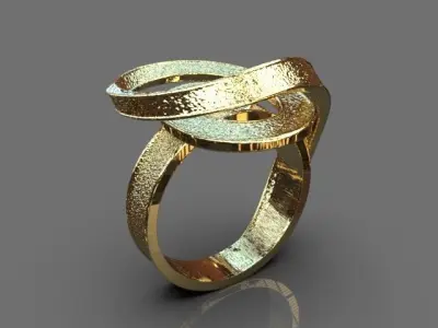 Stylized ring 3D print model