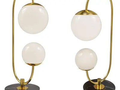 Luxury Marble  Gold Table Lamp Low-poly 3D model