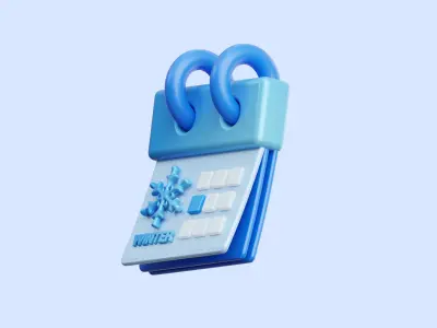 Winter Season Illustration Low-poly 3D model