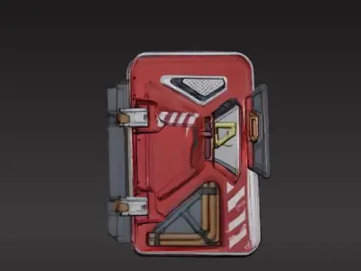 futuristic sci-fi door  3D print model