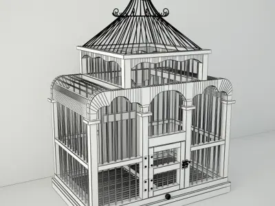 Red Decorative Cage by ZARA HOME 3D model