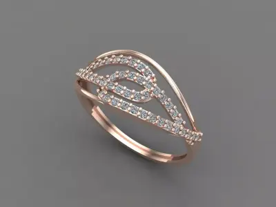 Womens Diamond Signet Ring Women Rings 3dmodels 3D print model 3D print model 56