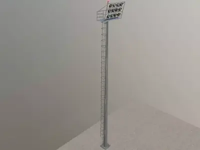 20 Meter Polygonal Projector Pole 3D model