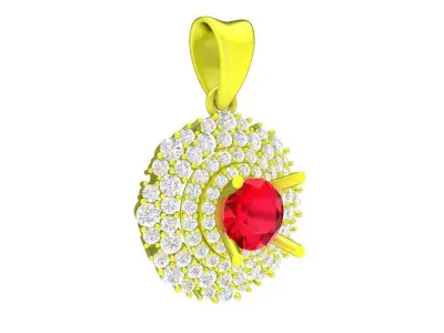 A7767 Round Diamond Women Pendant 3D Model 3D print model