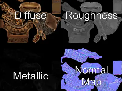 Intricate Totem Sculpture Model Pack Low-poly 3D model