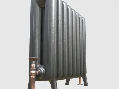 Game-ready iron radiator - Unity - HDRP - UE4 Low-poly 3D model