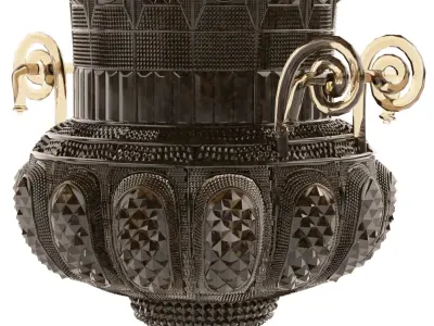 Decorative vase fully modeled and not made by mapping 3D model