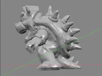 bowser lowpoly nintendo mario bros 3D print model