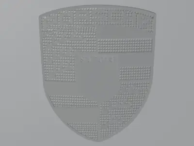 Porsche emblem Low-poly 3D model