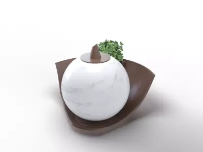 Flowerpot egg with plant in it 3D model