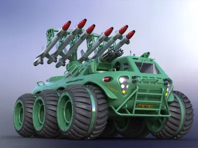 Land Missile armoured SUV tank  3D print model