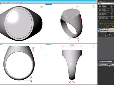 Mens Signet Ring With Oval Face 3DM With Rendering 3D print model