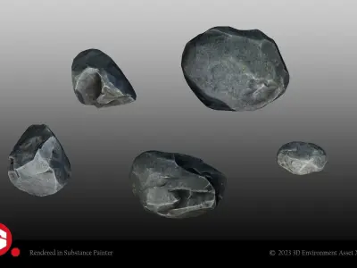 Realistic Rocks  Unreal Engine Asset Rocks  PBR Texture Low-poly 3D model