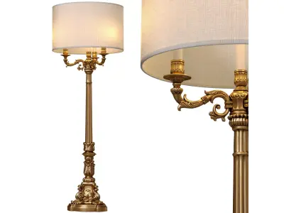 Jonathan lighting Gold Classical European traditional Floor lamp 3D model
