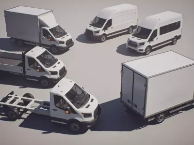 Commercial Vehicles - Transit - Game Ready Vehicle Low-poly 3D model