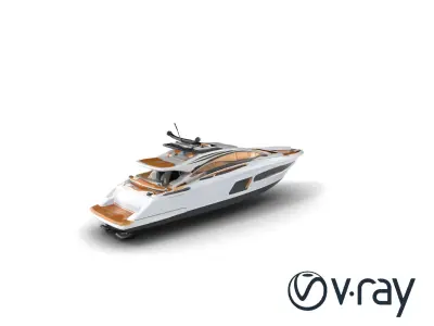 Super-Speed Luxury Yacht Model Pack with Aerodynamic Styling Low-poly 3D model