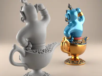 Fun Genie Lamp 3D STL File for Desk Decor Toys 8 3D print model