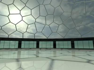 Voronoi building exterior structure and base 3D model